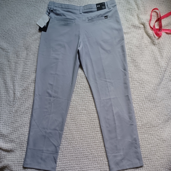 NWT UnderArmour Boys Youth UA gray YXL elastic waist golf pants moisture wick - Picture 6 of 9